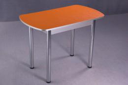 Стол обеденный 800*600/1000*600 ноги хром 16 мм  оранжевый цветы
